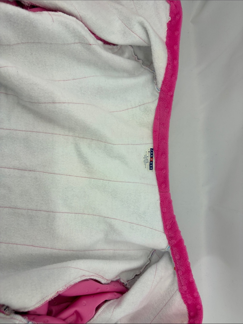 One-of-a-Kind Womens Vibrant Pink Patchwork Quilted Open Front Jacket, est sz XL - Picture 4 of 15